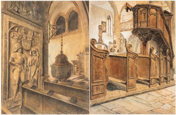 ETTORE COSOMATI - Pair of paintings