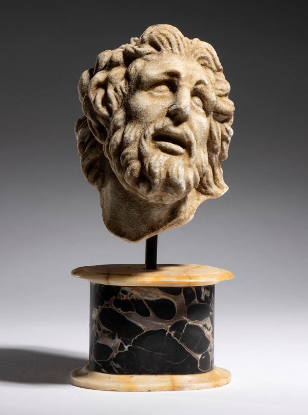 Marble sculpture depicting the head of Laocoon