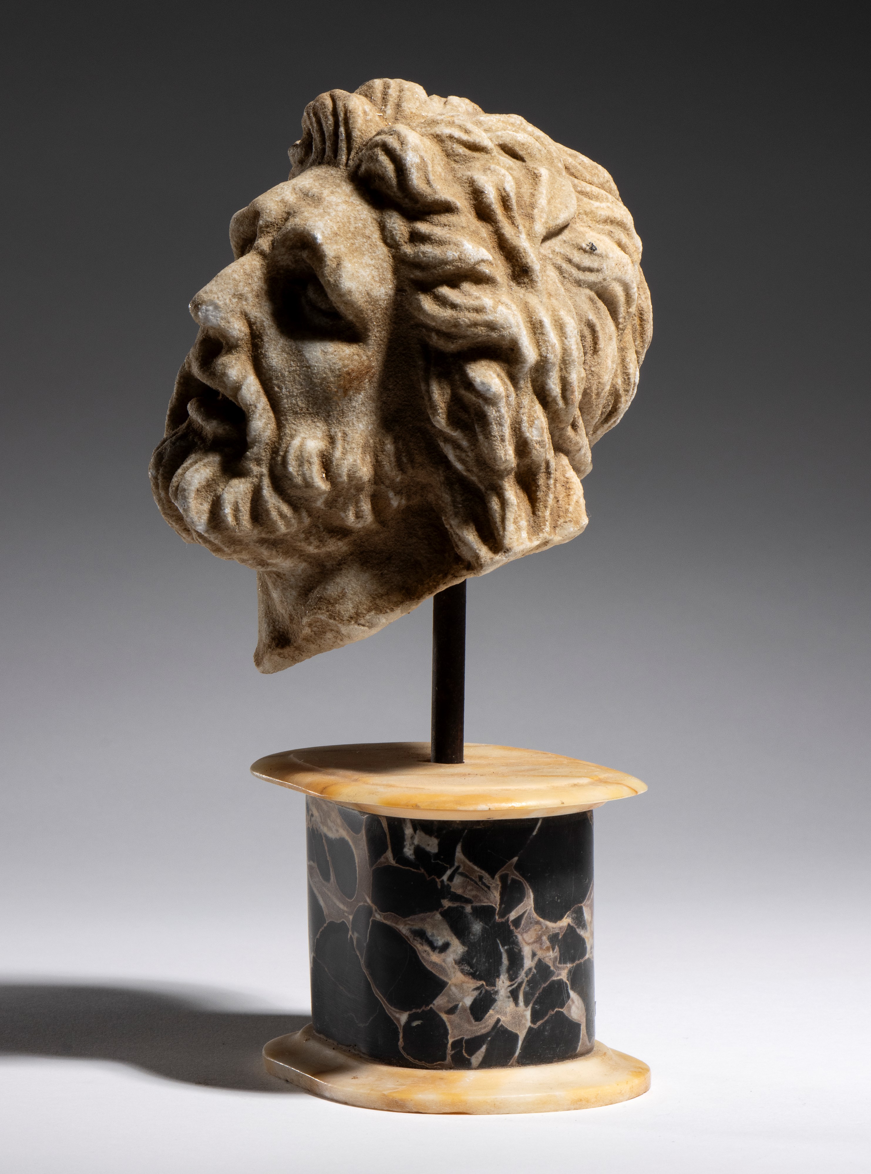 Replica in marmo bianco della testa di Laocoonte, scultura XX secolo
