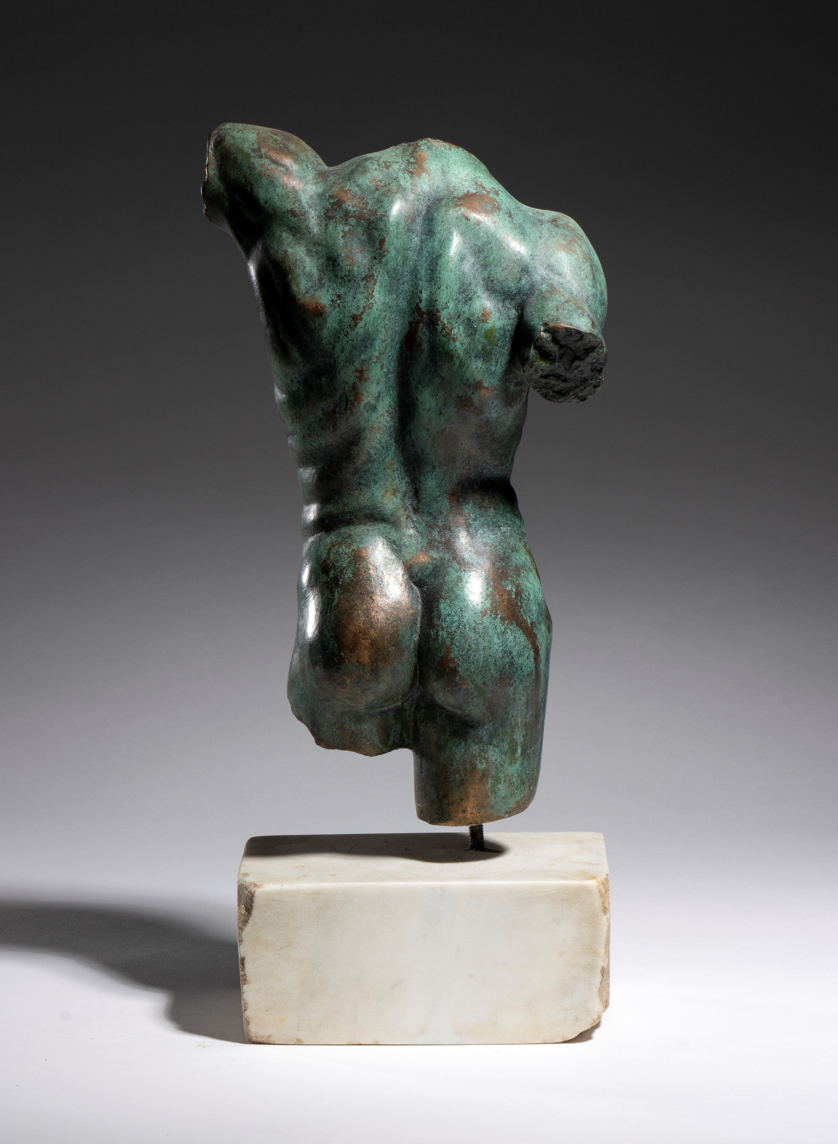 Busto raffigurante torso maschile nudo, fusione in bronzo a cera persa (XX secolo)