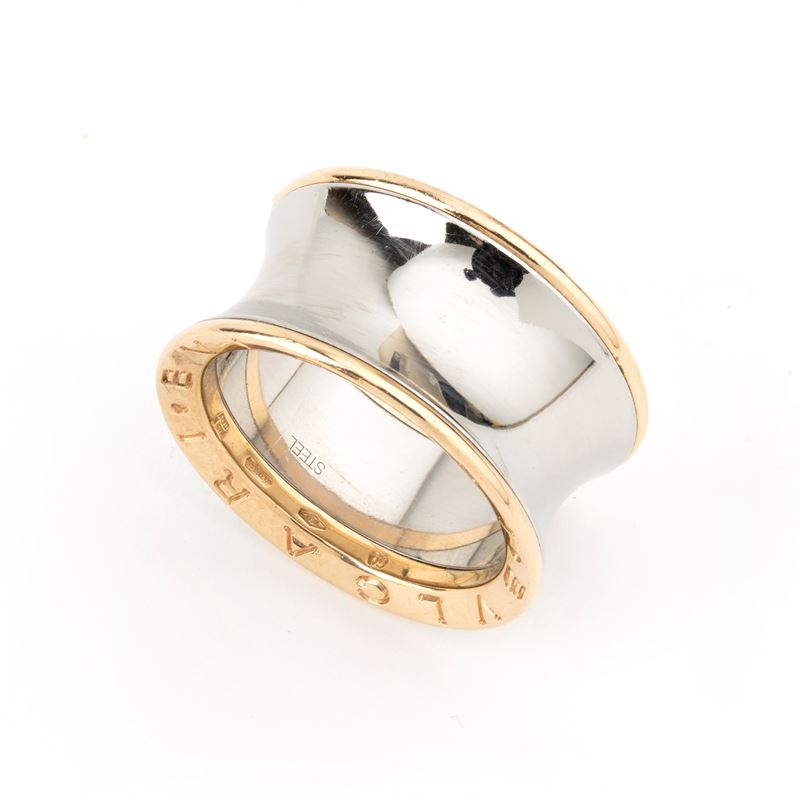 Bulgari - Anello B.Zero1 Anish Kapoor in oro rosa 18k e acciaio