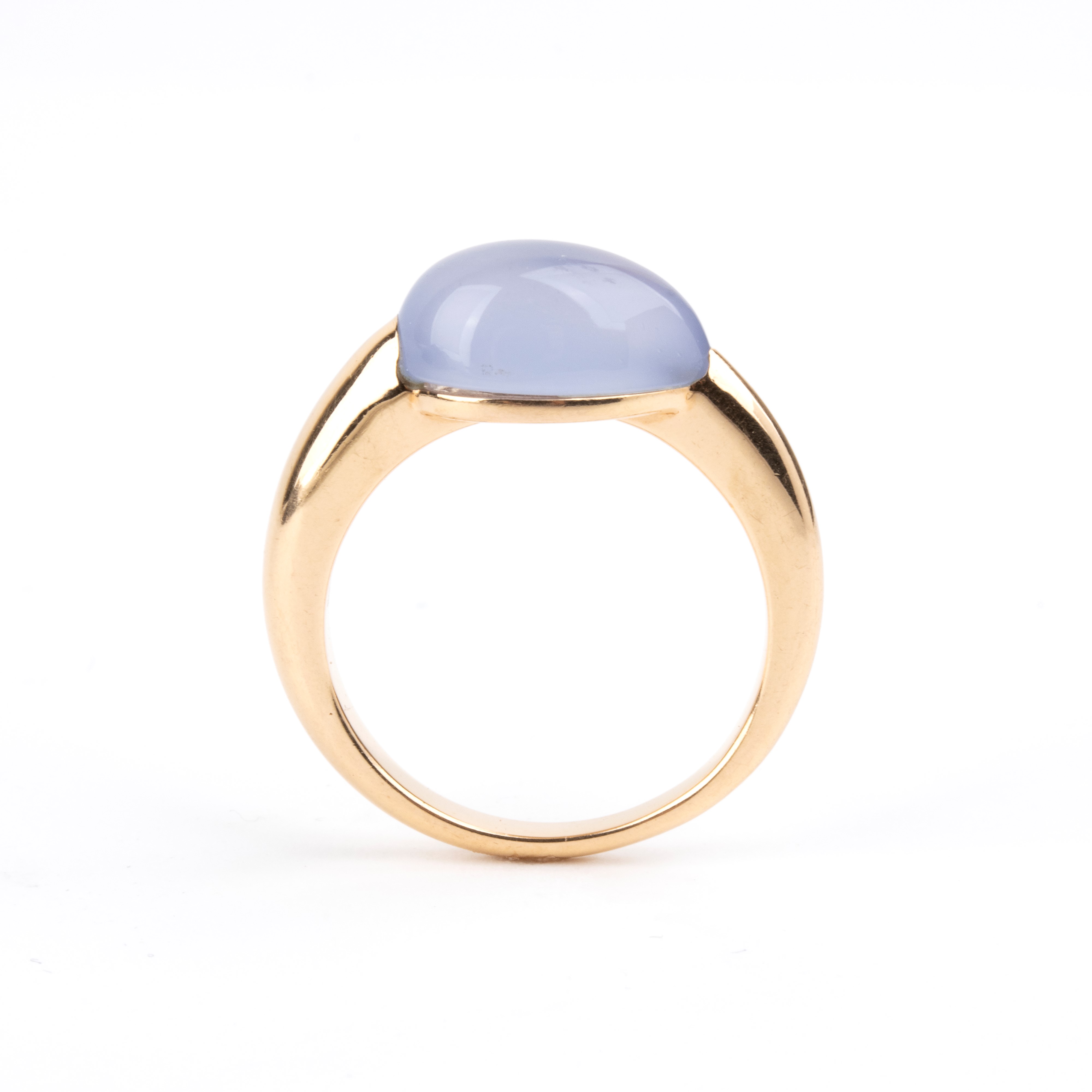 Mattioli - Anello in oro rosa 18k con cabochon di calcedonio