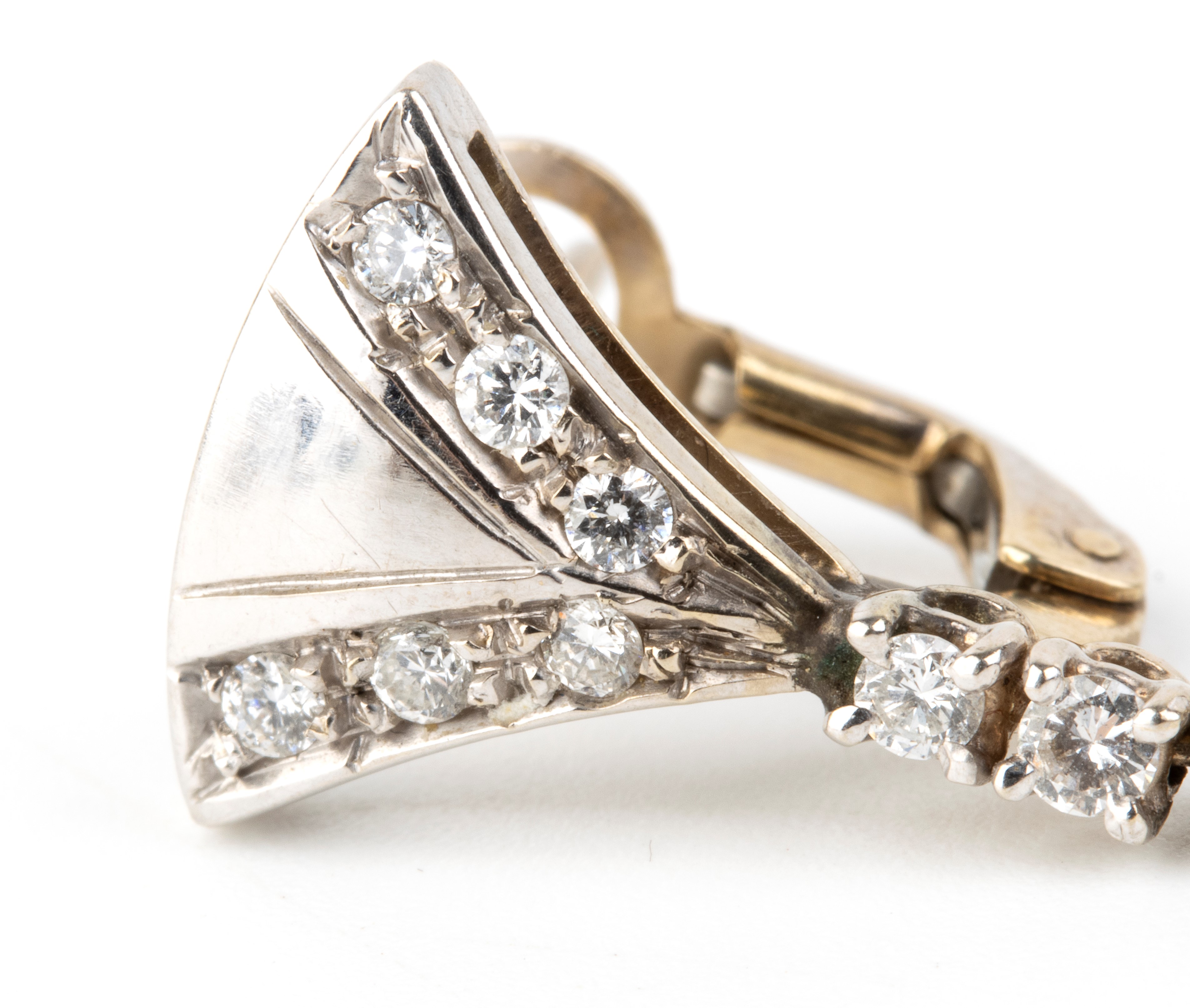 Orecchini pendenti in oro bianco 18k con diamanti e perle Tahiti