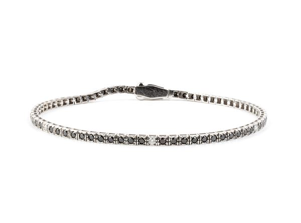Bracciale tennis in oro con diamanti    