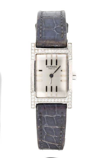 Orologio in acciaio e diamanti, Ref. TA1.230 (cassa rettangolare, movimento al quarzo)