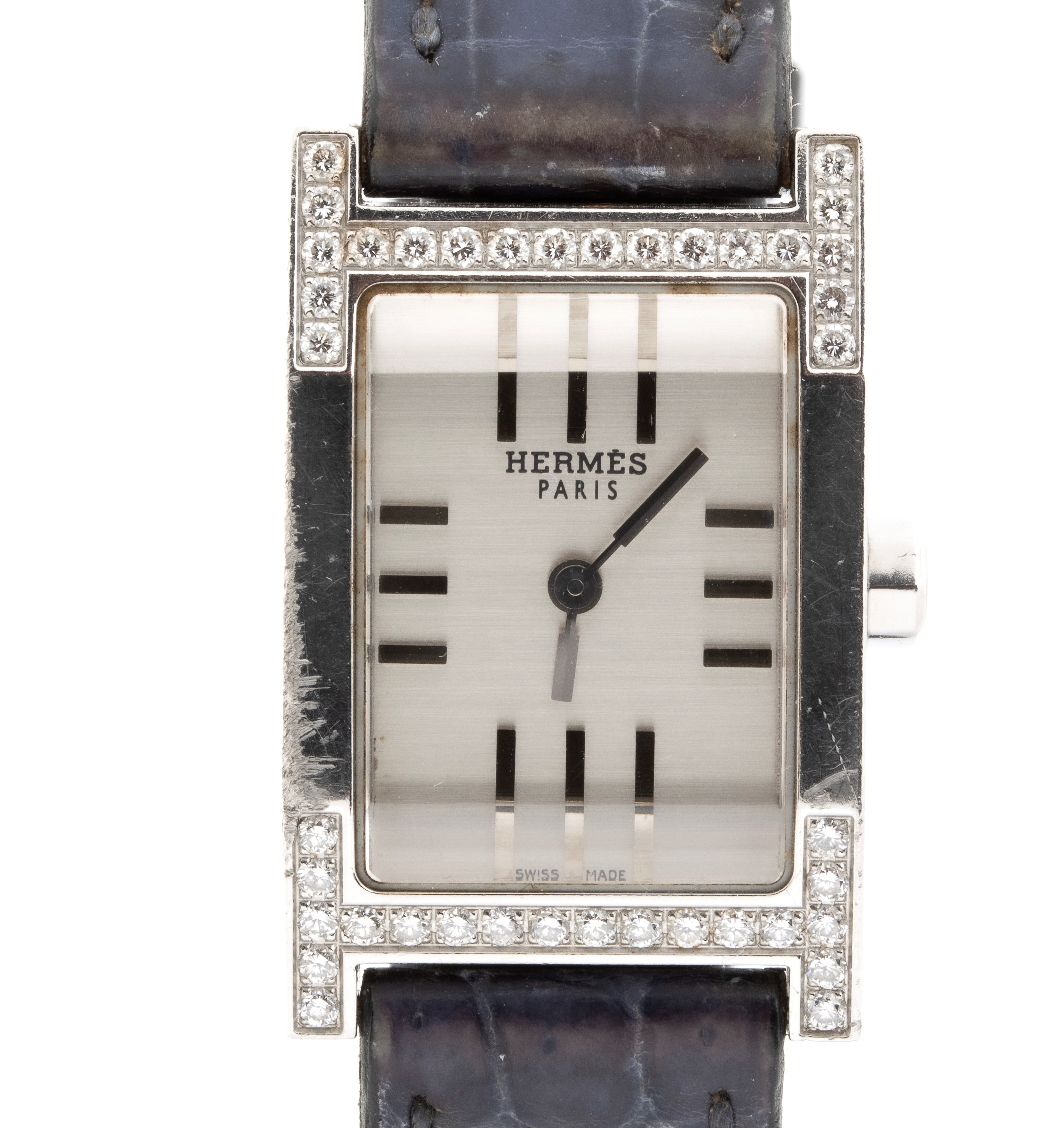 Orologio in acciaio e diamanti, Ref. TA1.230 (cassa rettangolare, movimento al quarzo)