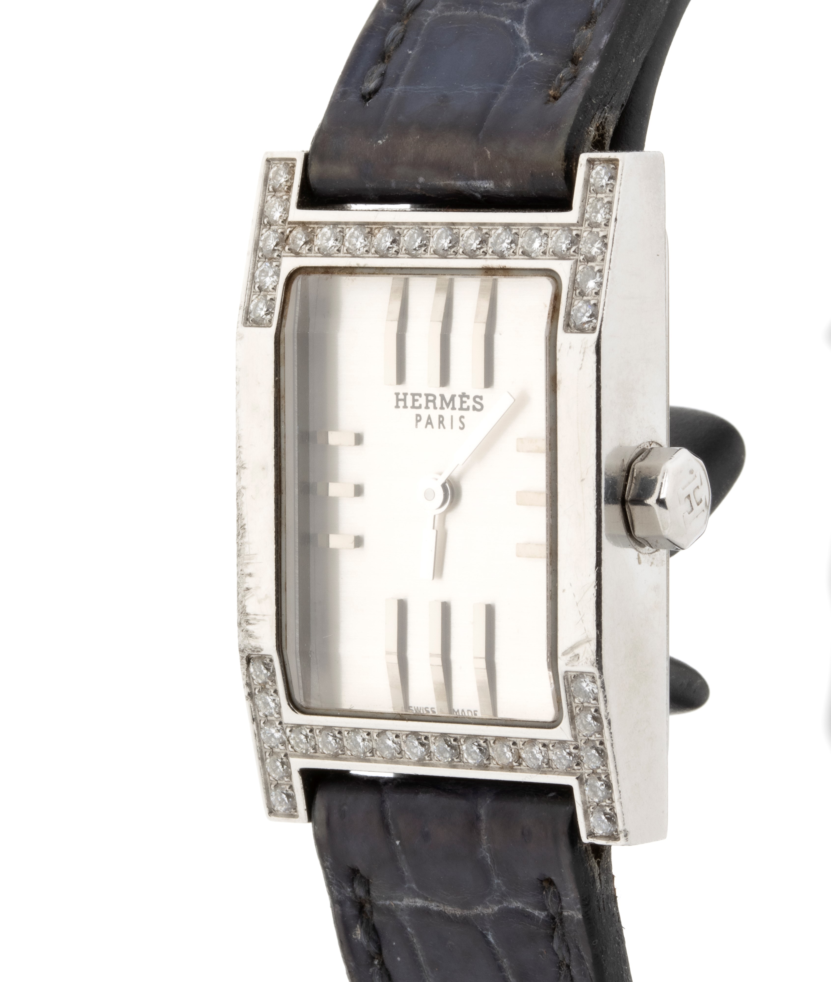 Orologio in acciaio e diamanti, Ref. TA1.230 (cassa rettangolare, movimento al quarzo)