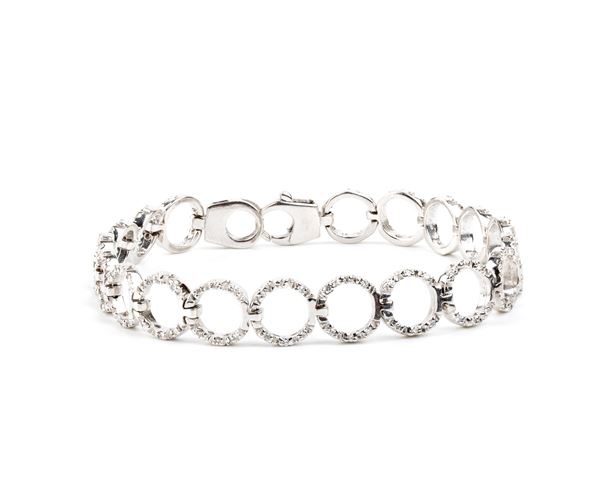 Bracciale in oro bianco con diamanti     