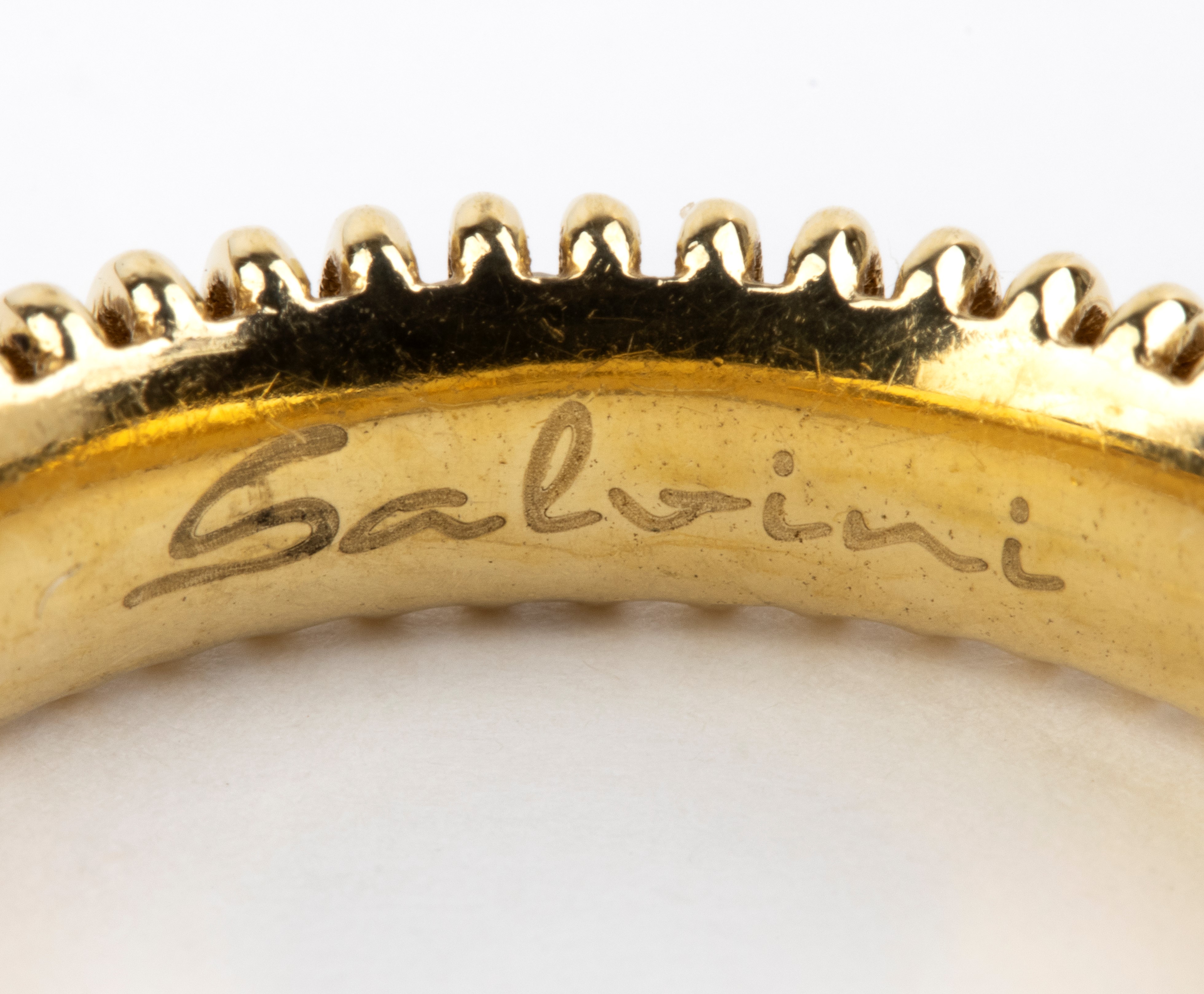 Salvini - Tre anelli in oro bianco, giallo e rosa 18k con diamanti