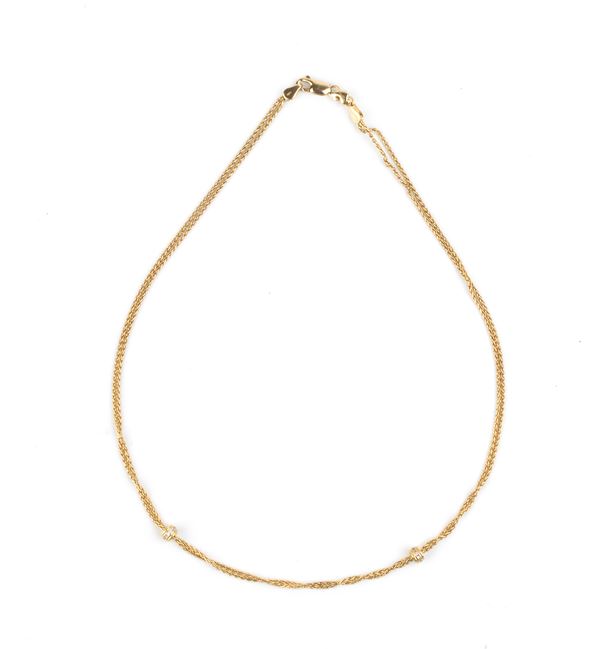 CHANTECLER - Girocollo in oro con diamanti.    