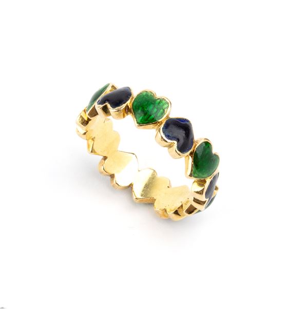 Anello in oro con smalti 
