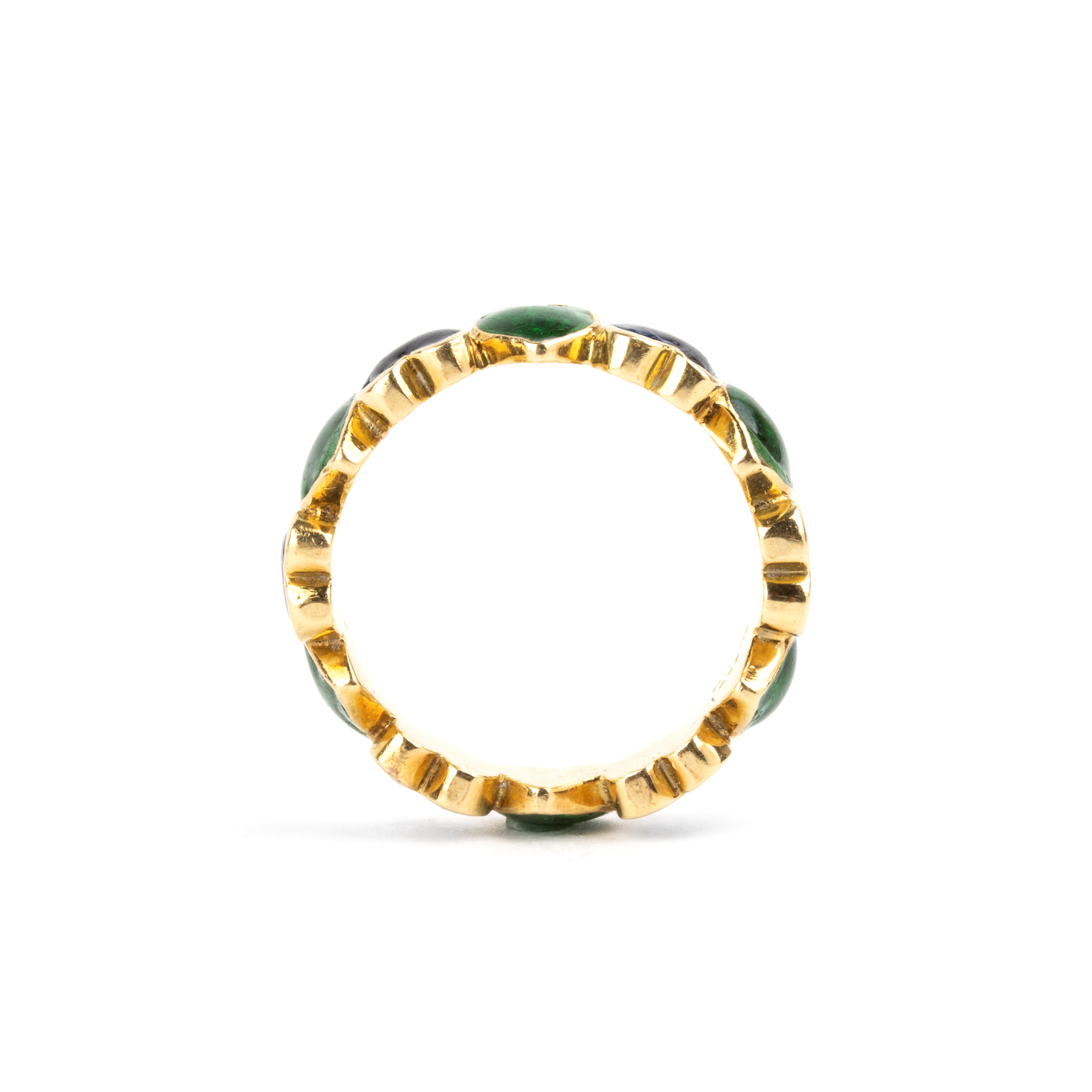 Gucci - Anello in oro giallo 18K con smalti e motivo a cuori