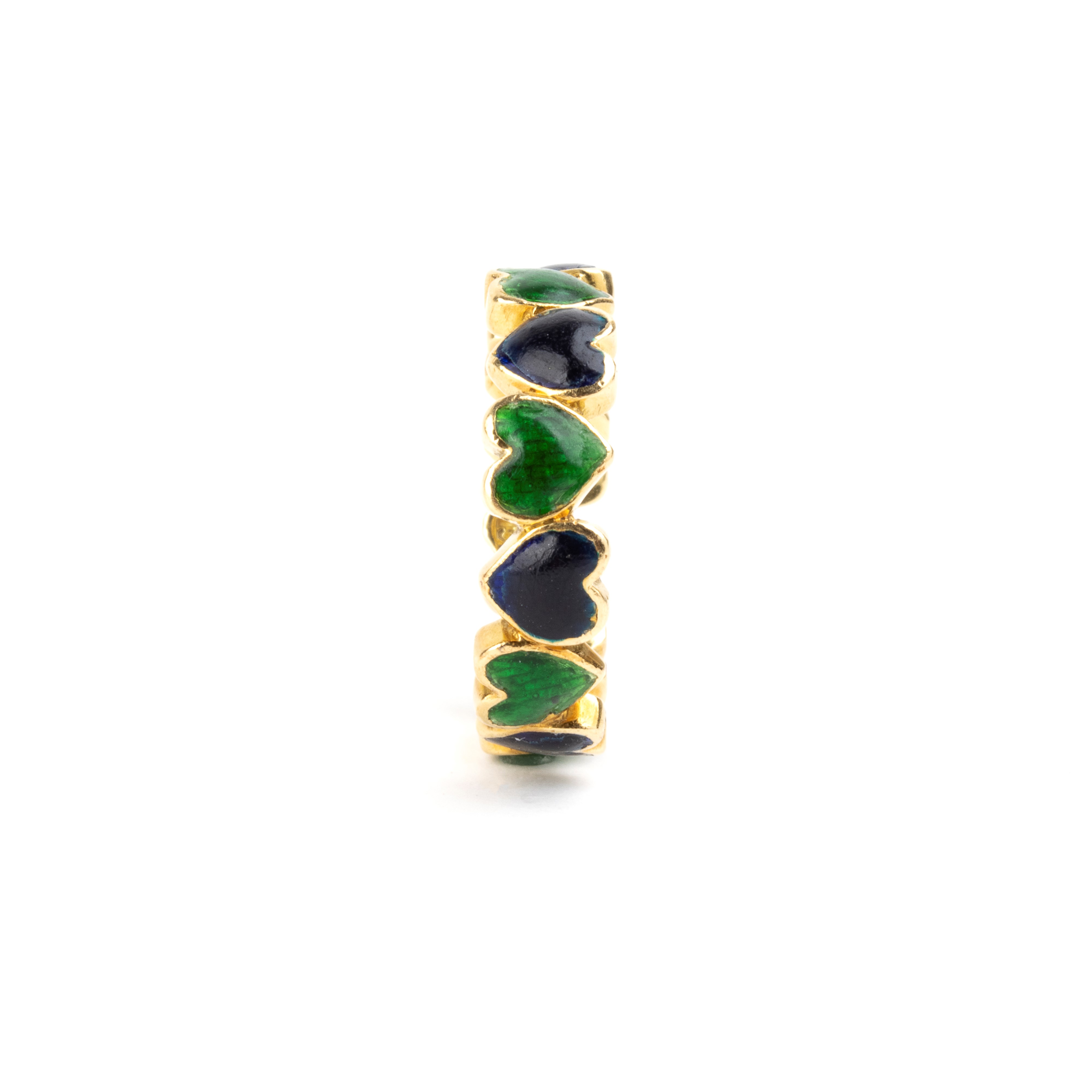 Gucci - Anello in oro giallo 18K con smalti e motivo a cuori
