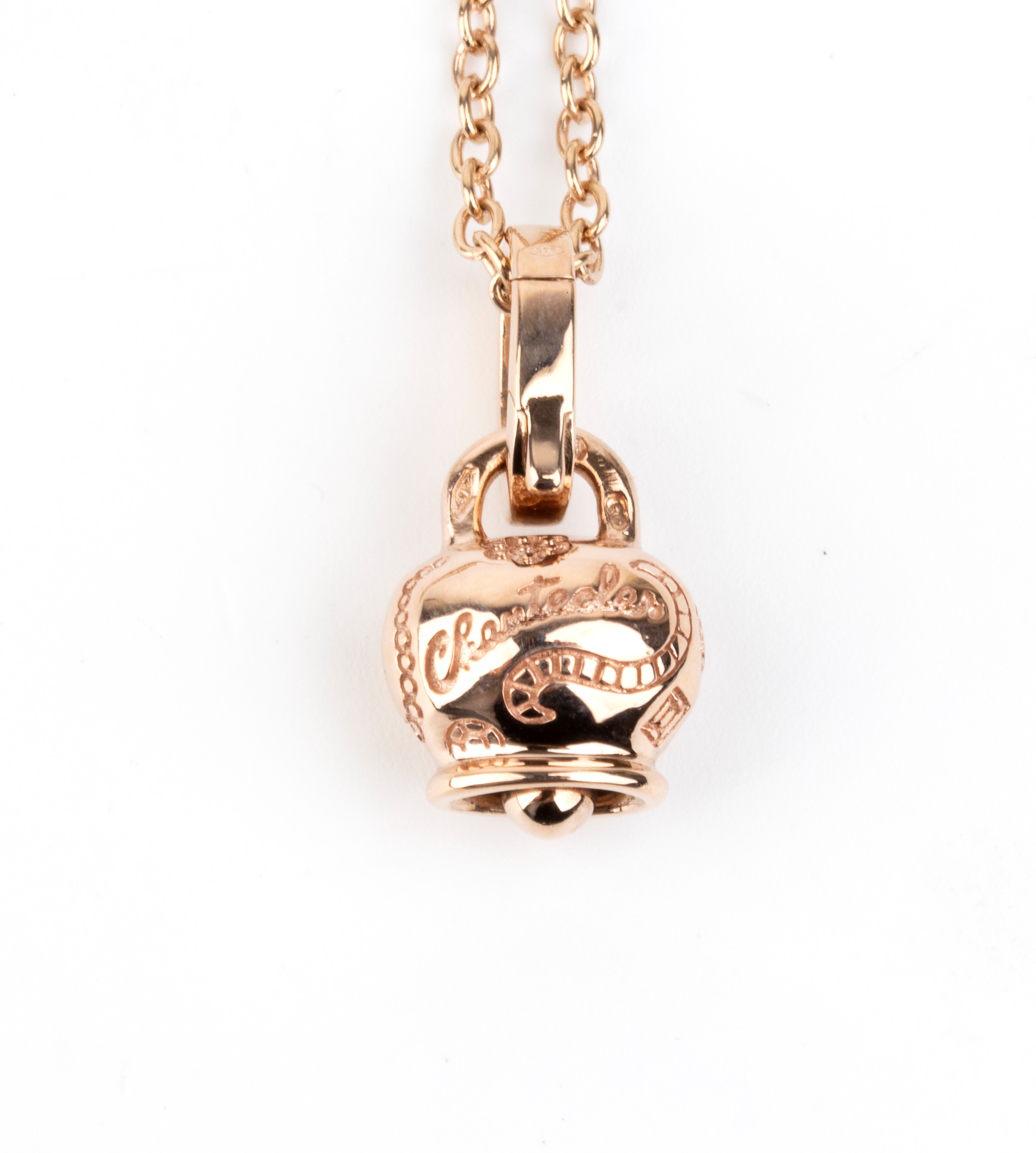 Chantecler - Girocollo con pendente a campanella in oro rosa 9k