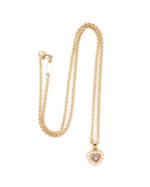 CHOPARD - Girocollo con pendente in oro e diamanti    