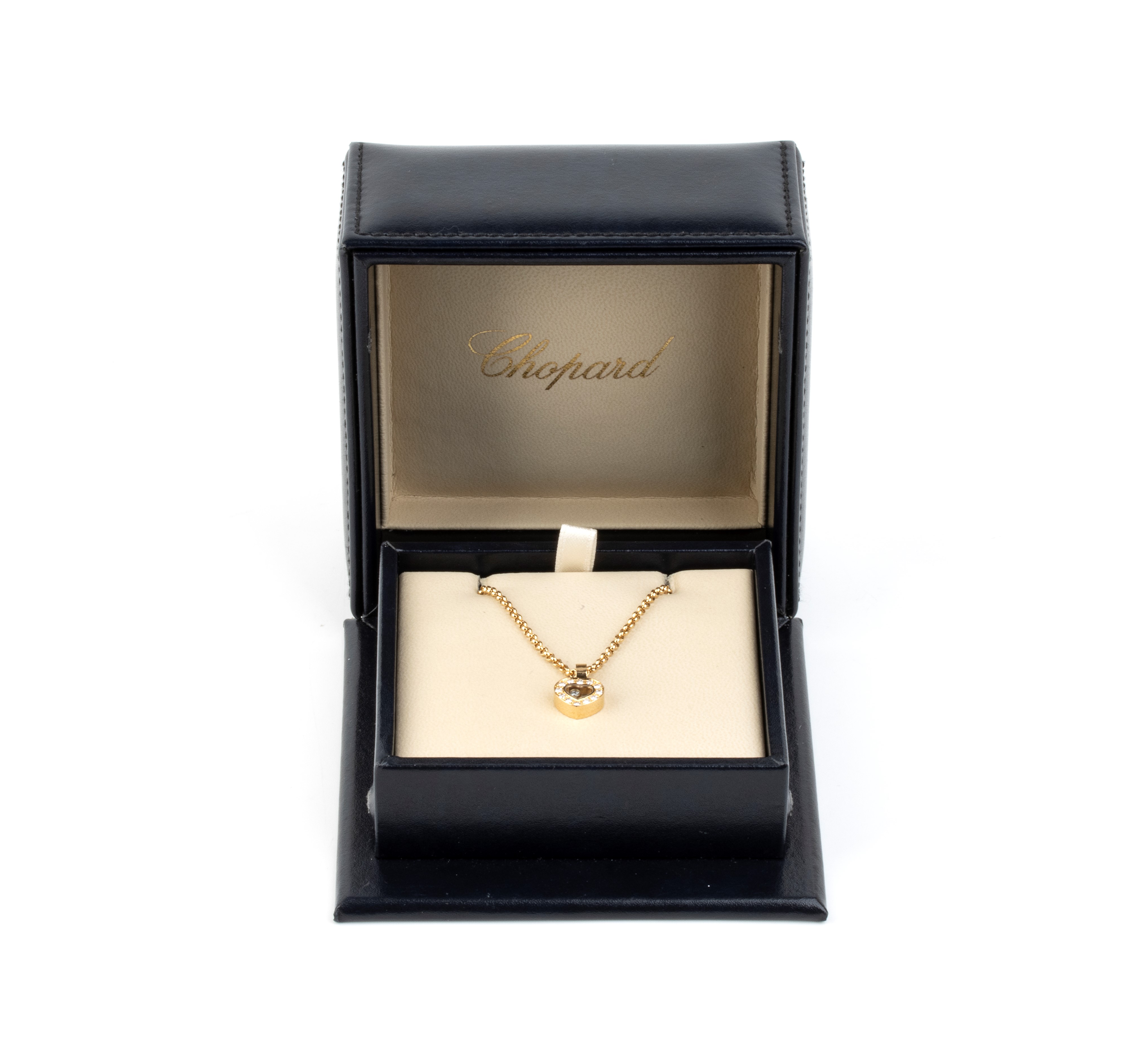 Chopard - Girocollo con pendente a cuore in oro giallo 18k e diamanti