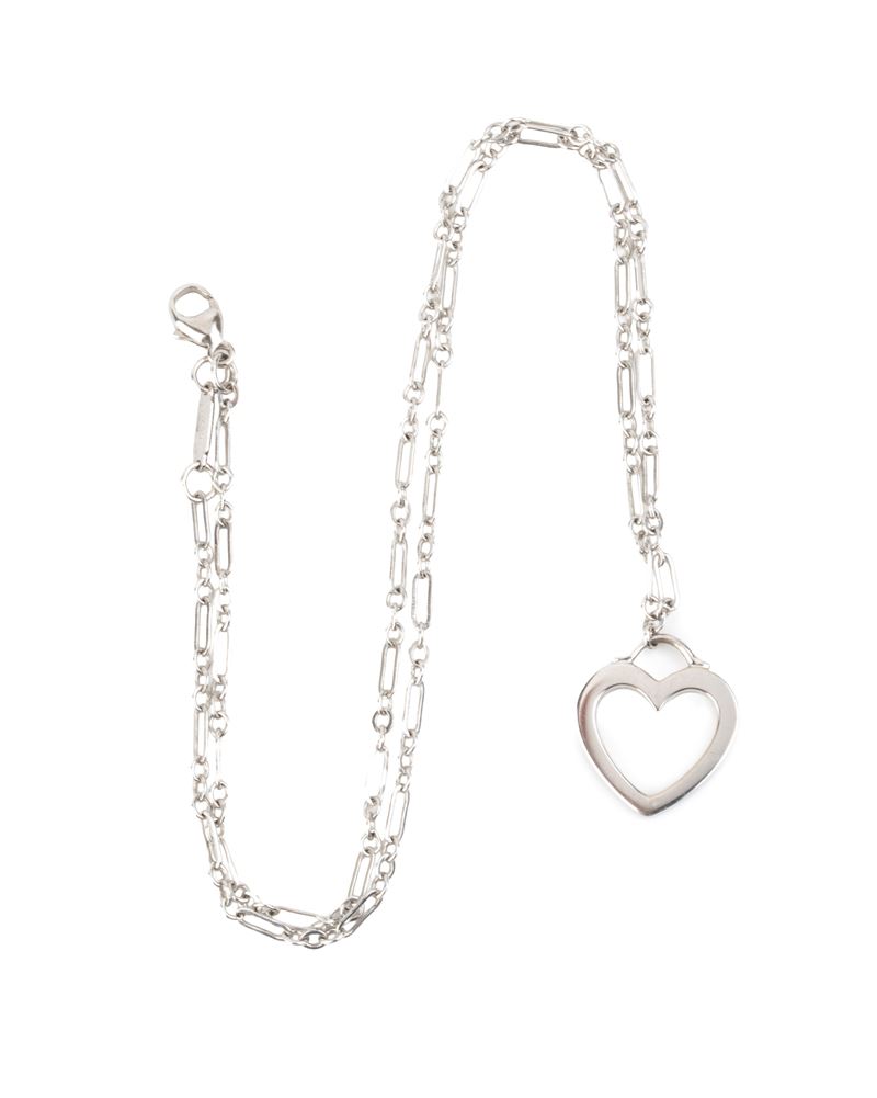 Tiffany & Co.® - TIFFANY & Co., Collana con pendente a cuore traforato in oro bianco 18k