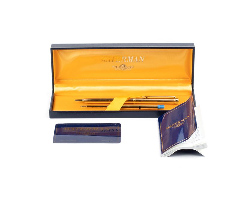 Waterman 502 - Waterman, Penna a sfera 502 con elementi placcati in oro