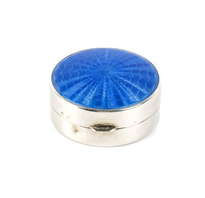 Birmingham (1925–1926), Scatolina circolare in argento 925/1000 con smalti guilloché blu