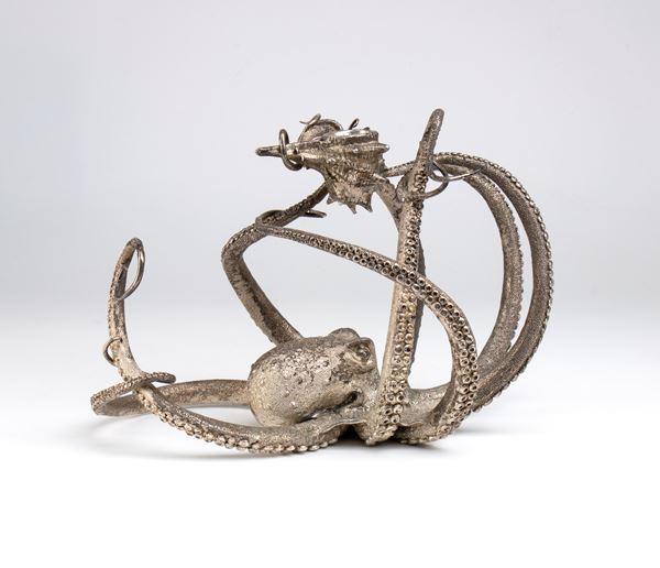 FORLENZA - Candeliere scultoreo italiano in argento 