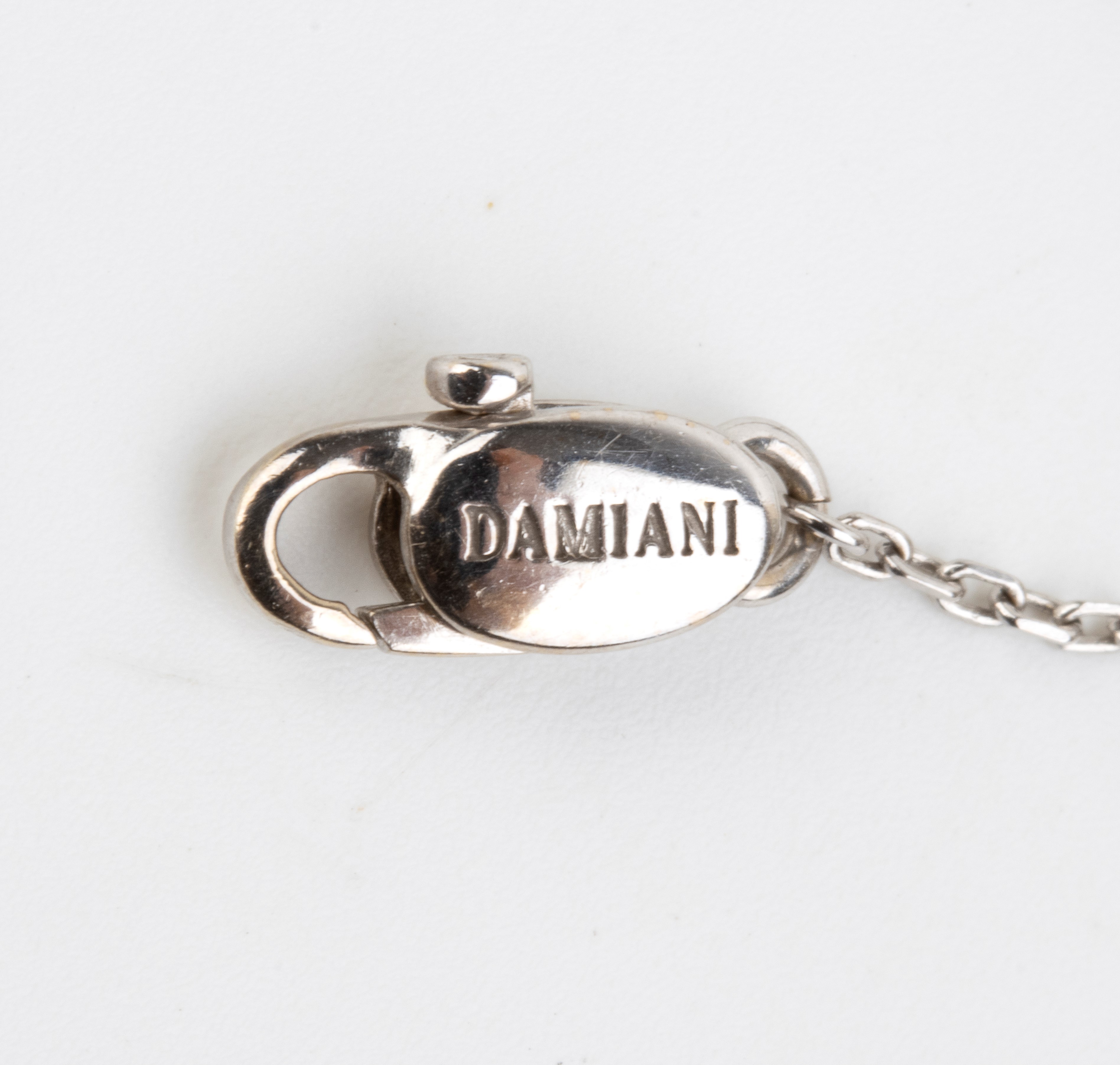Damiani - Girocollo "ORBITAL" con pendente in oro bianco 18k e diamanti