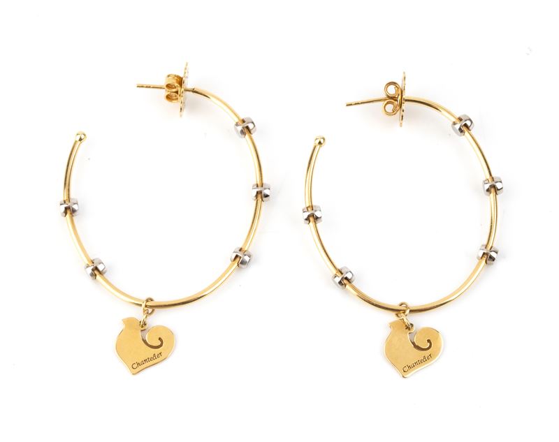 Chantecler - Paio di orecchini in oro giallo 18k con diamanti
