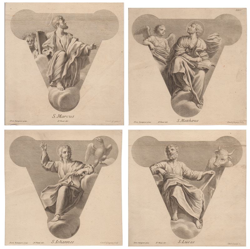 Carlo Bartolomeo Gregori - San Marco, San Matteo, San Giovanni e San Luca (quattro incisioni)