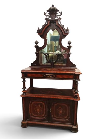 Mobile credenza intarsiato con alzata, Francia, XIX secolo
