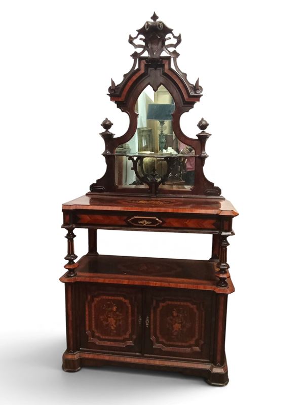 Mobile credenza intarsiato con alzata 