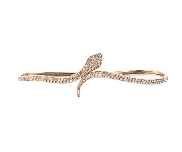 Bracciale serpente in oro e diamanti