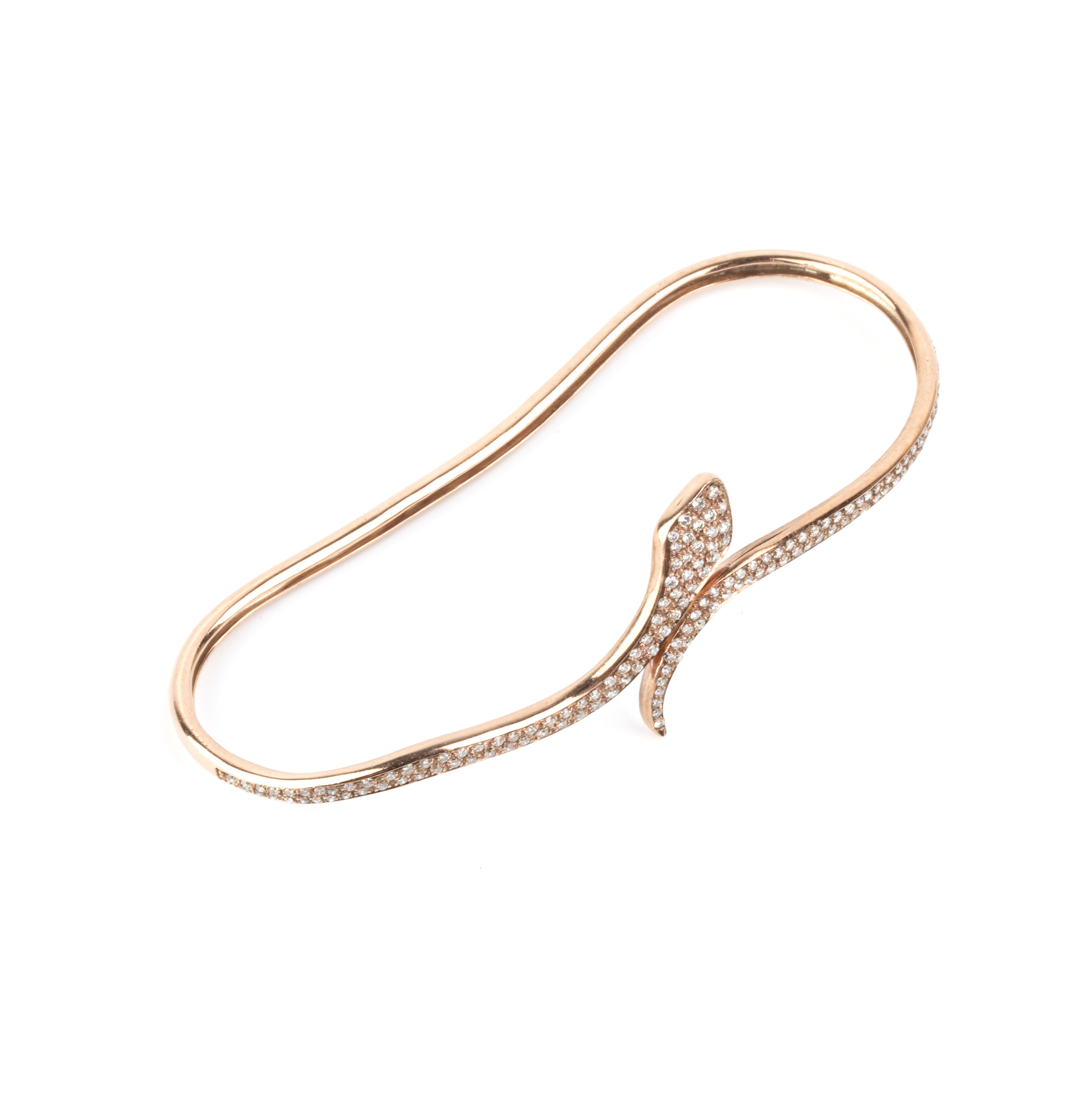 Marta Paolillo, Bracciale a serpente in oro rosa 18k con diamanti (pavé)