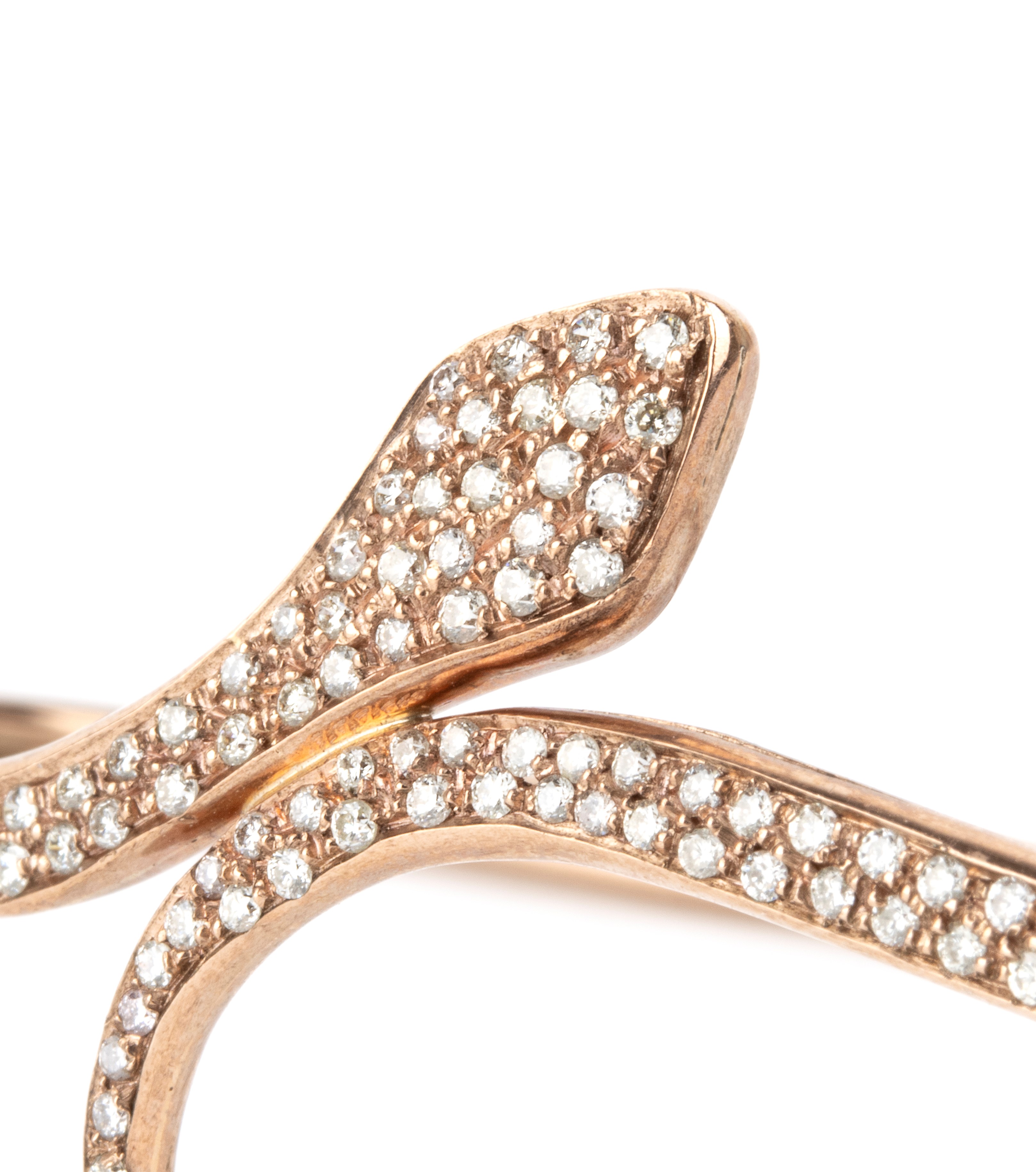 Marta Paolillo, Bracciale a serpente in oro rosa 18k con diamanti (pavé)