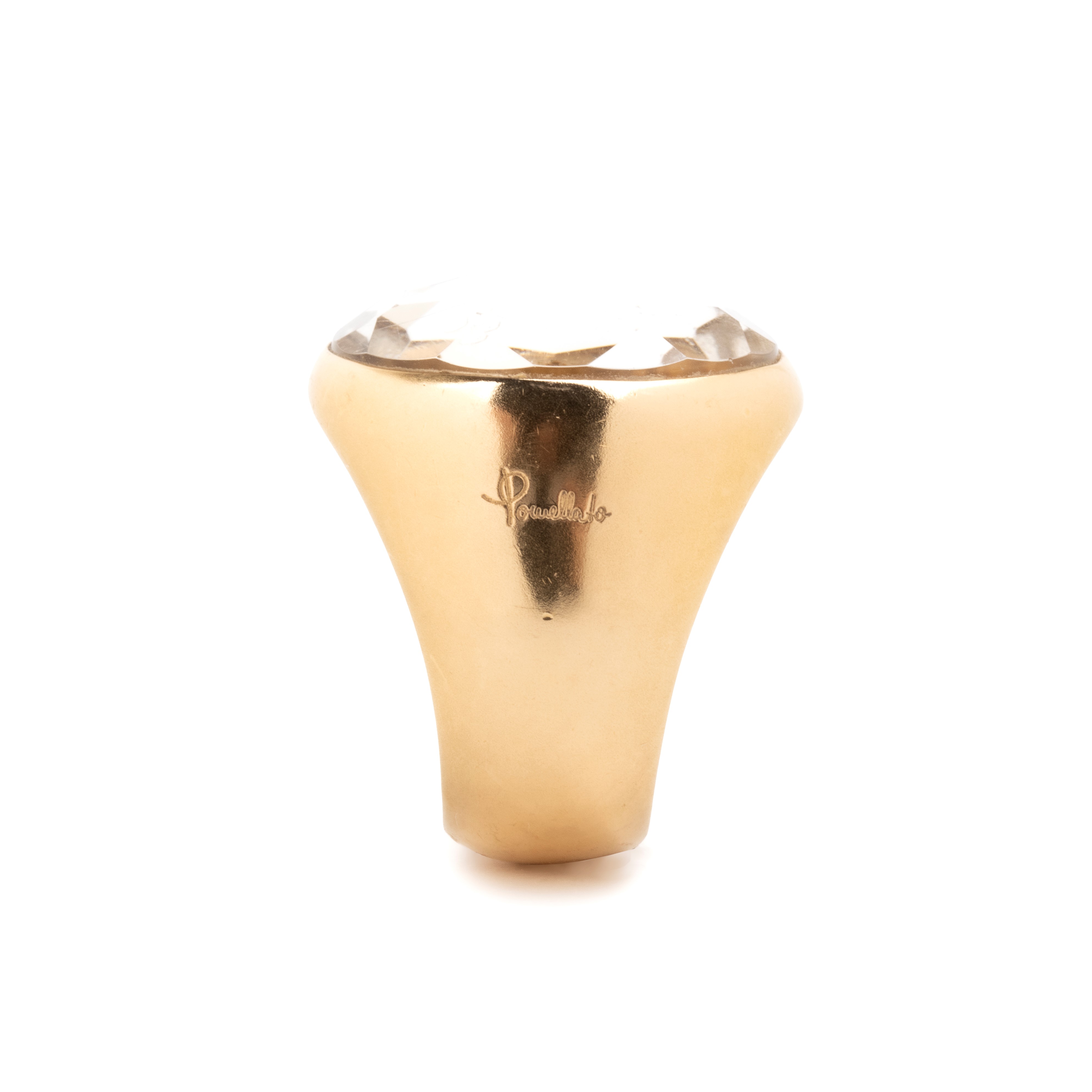 Pomellato - Anello a fascia in oro giallo 18k con quarzo rosa