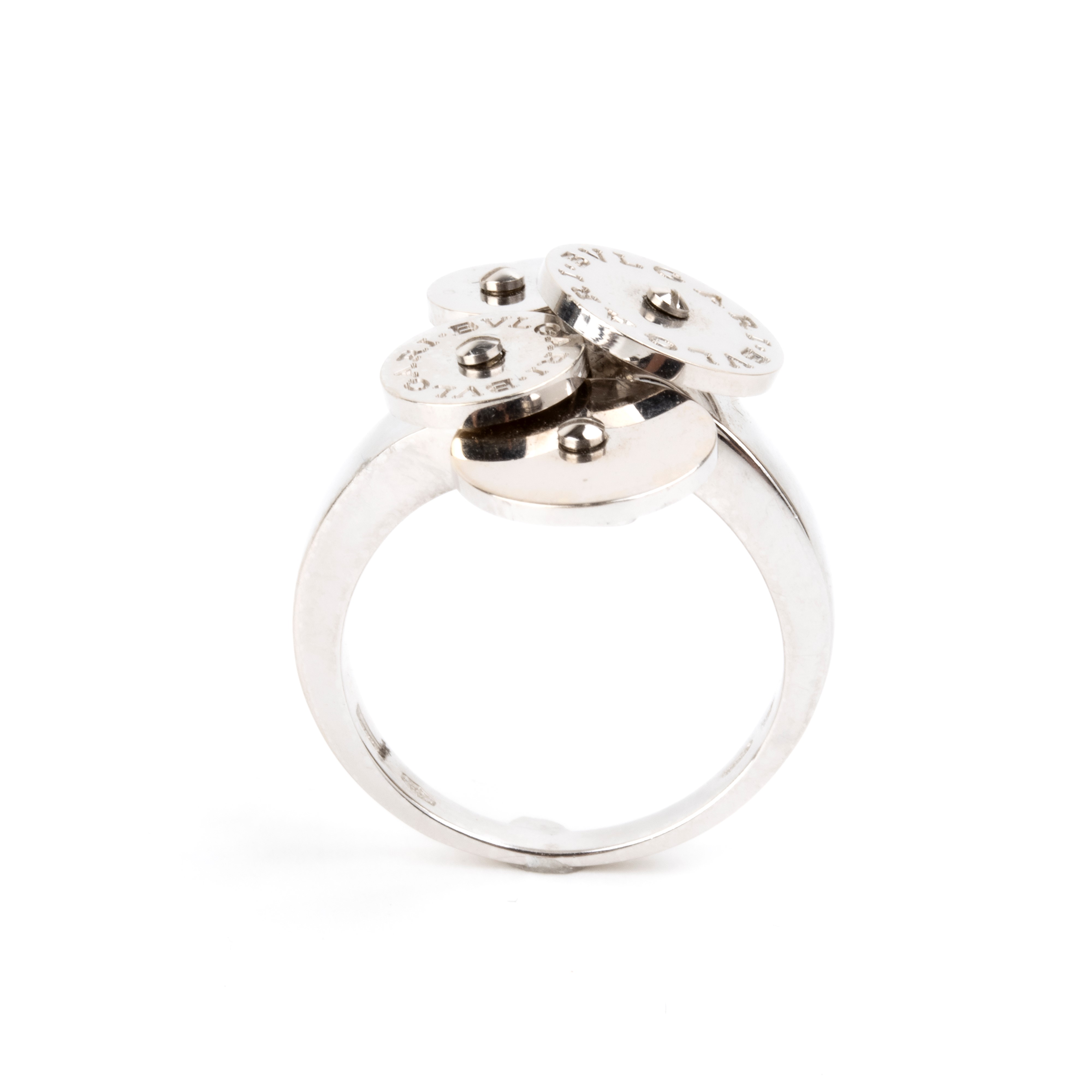 Bulgari - Anello in oro bianco 18k con cinque dischi mobili