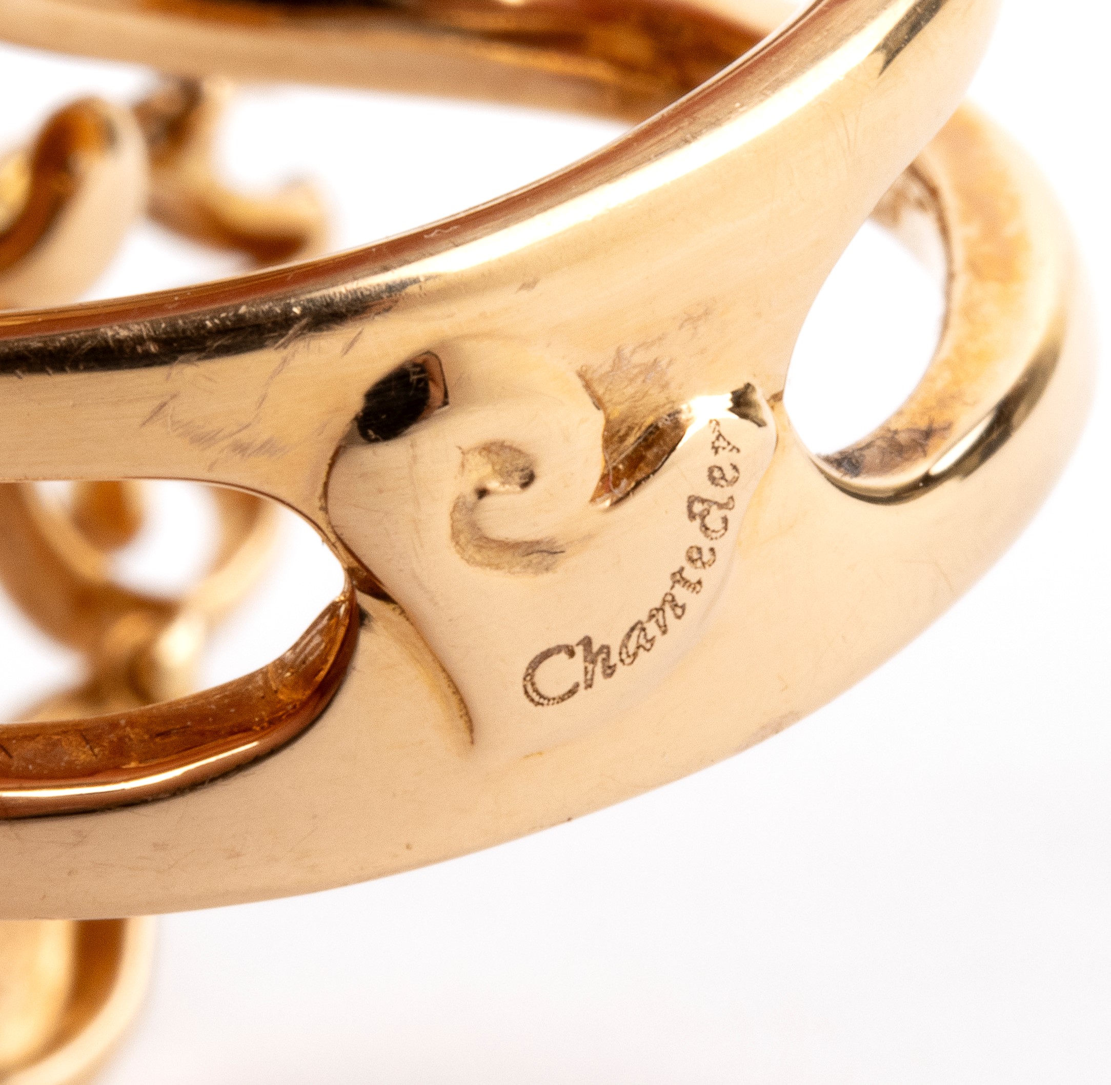 Chantecler - Anello traforato in oro bianco e oro rosa 18k con diamanti