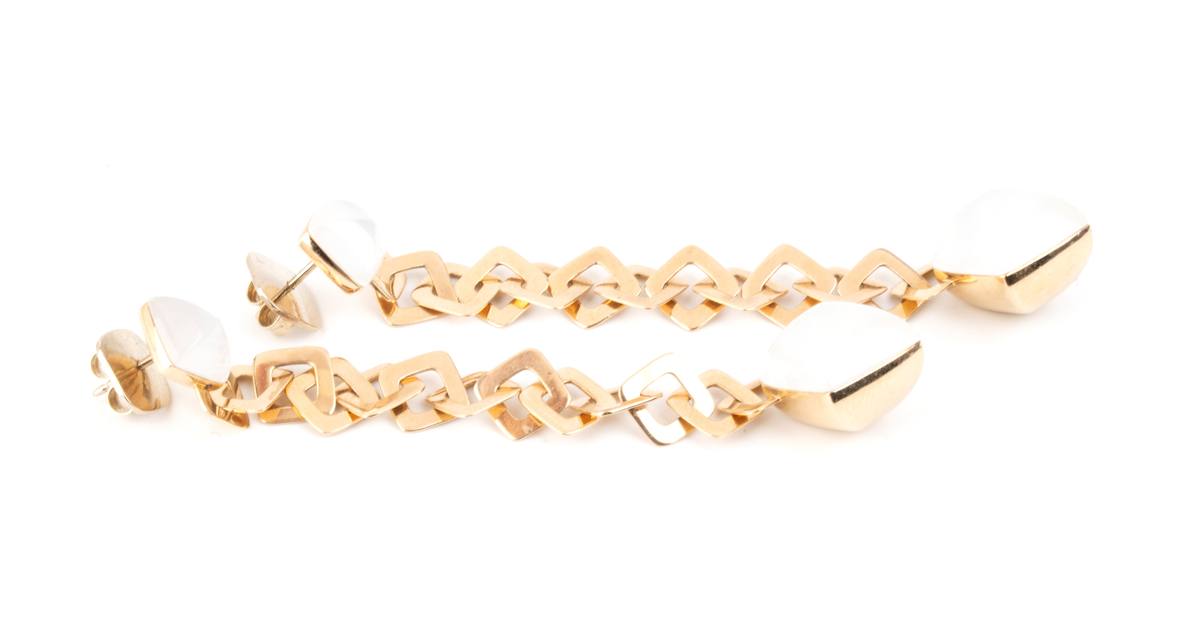 Vhernier - Paio di orecchini pendenti in oro giallo 18k e calcedoni