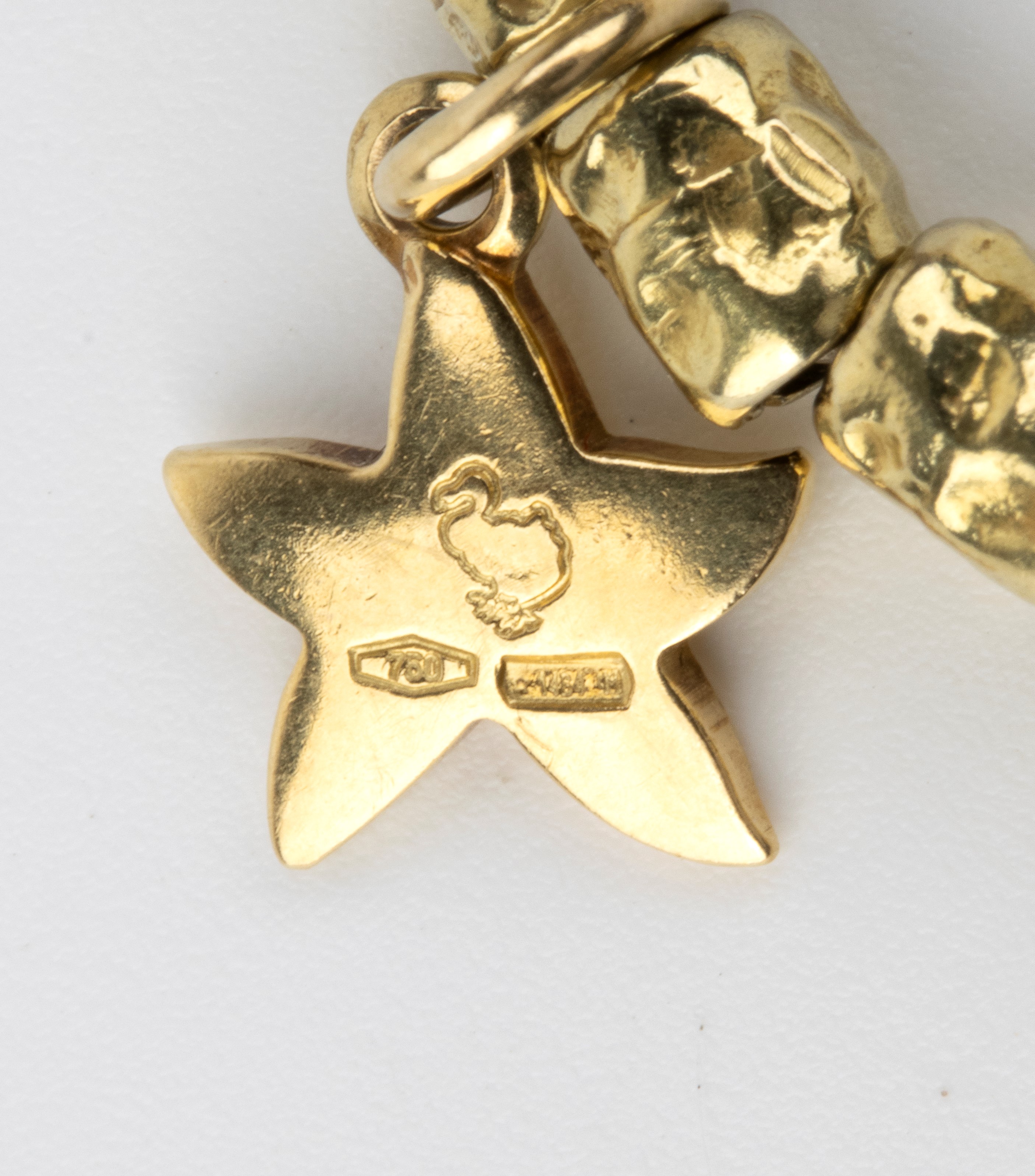 Dodo - Bracciale in oro giallo 18k e argento con cinque pendenti animali marini
