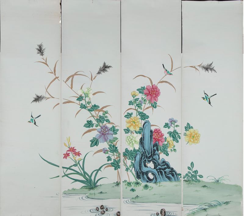 Dipinto decorativo, Guache su carta, Cina, inizio XX secolo