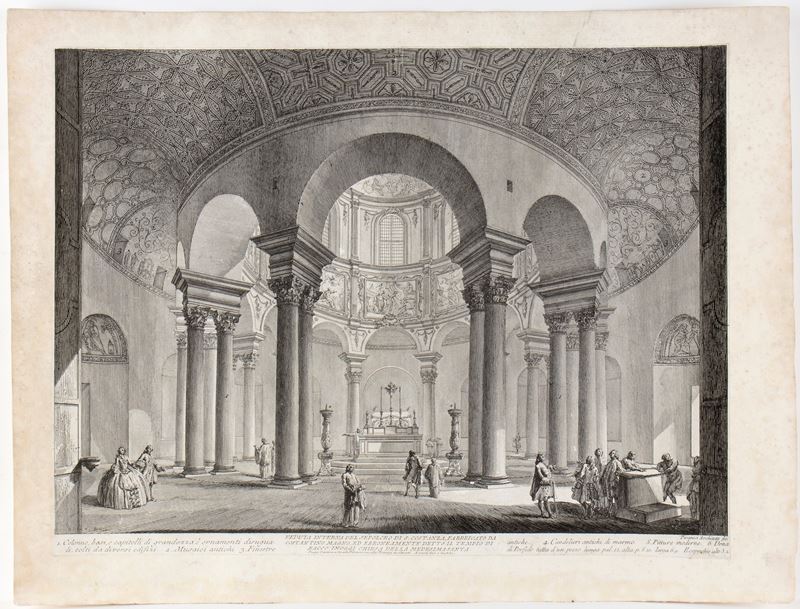 Giovanni Battista Piranesi - Veduta interna del Sepolcro di S. Costanza (oggi chiesa della medesi...