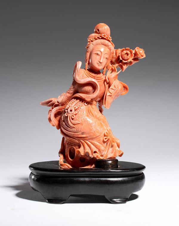  Chinese Cersuolo coral carving