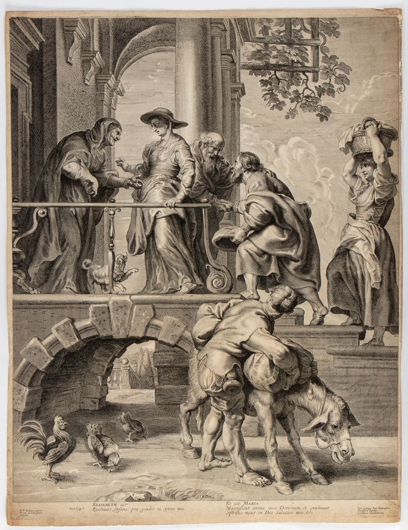 Pieter De Jode II - Visitazione (da Peter Paul Rubens), bulino