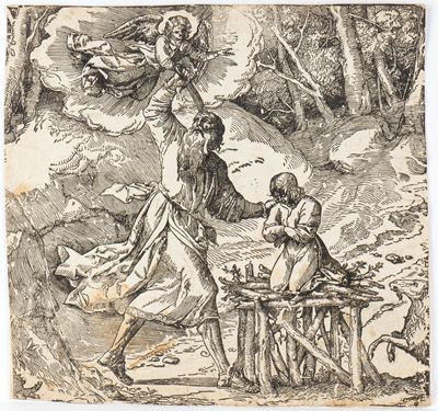 Sacrificio di Isaaco, xilografia (pannello)
