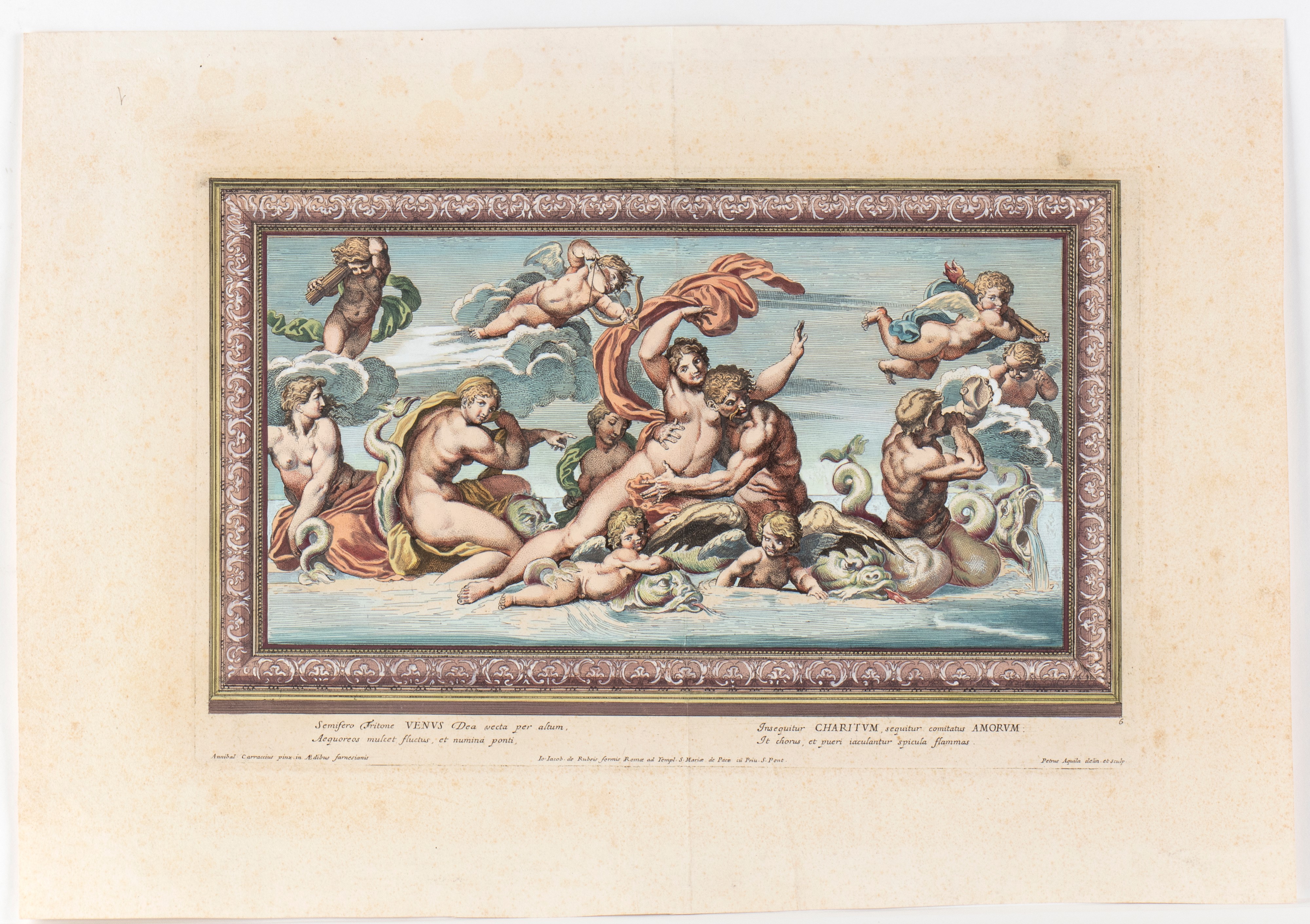 Pietro Aquila - Aurora, Cefalo e Titone / Venere da Annibale Carracci, incisioni ad acquaforte e ...