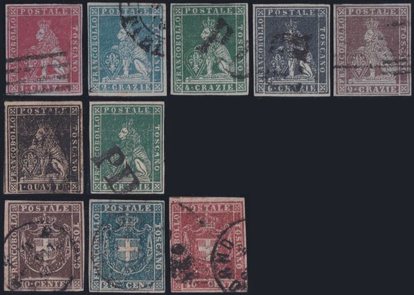 Tuscany - Small set of excellent quality from various issues.  - Auction STAMPS AND POSTAL HISTORY - Bertolami Fine Art - Casa d'Aste