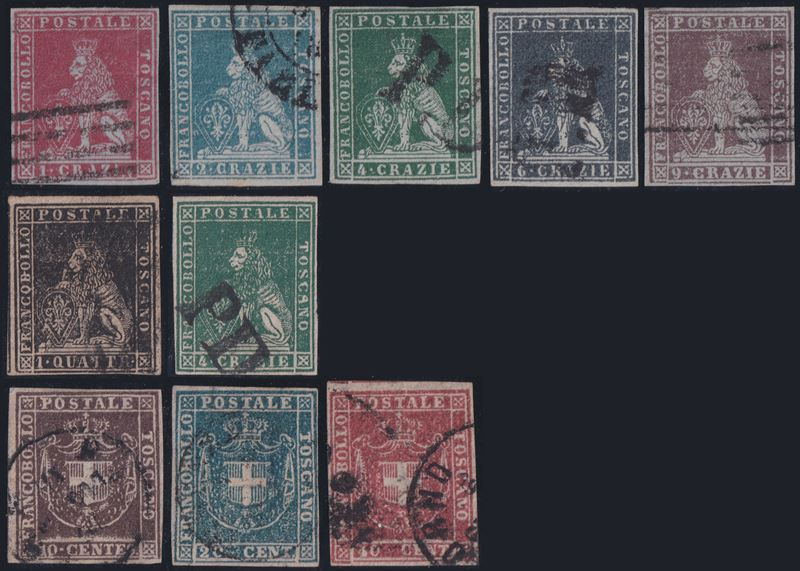 Toscana, piccolo insieme di varie emissioni (cartoline/francobolli) di ottima qualità