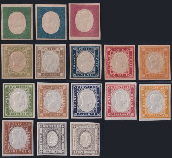 Sardinia - II issue not issued n.10/12 + IV Issue  - Auction STAMPS AND POSTAL HISTORY - Bertolami Fine Art - Casa d'Aste