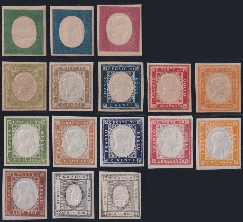 Franco-bolli della Sardegna, serie e emissioni non emesse (II emissione non emessa n. 10/12; seri...