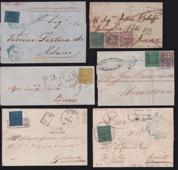 Modena - Postal History, an interesting combination.