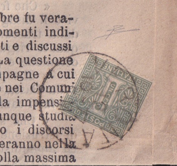 D.L.R., 11 ottobre 1877, Frode postale su giornale con doppia affrancatura simulata