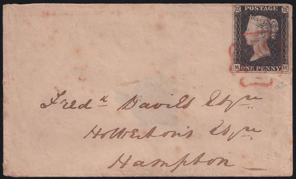 Great Britain - Penny Black on a letter dated June 13, 1840